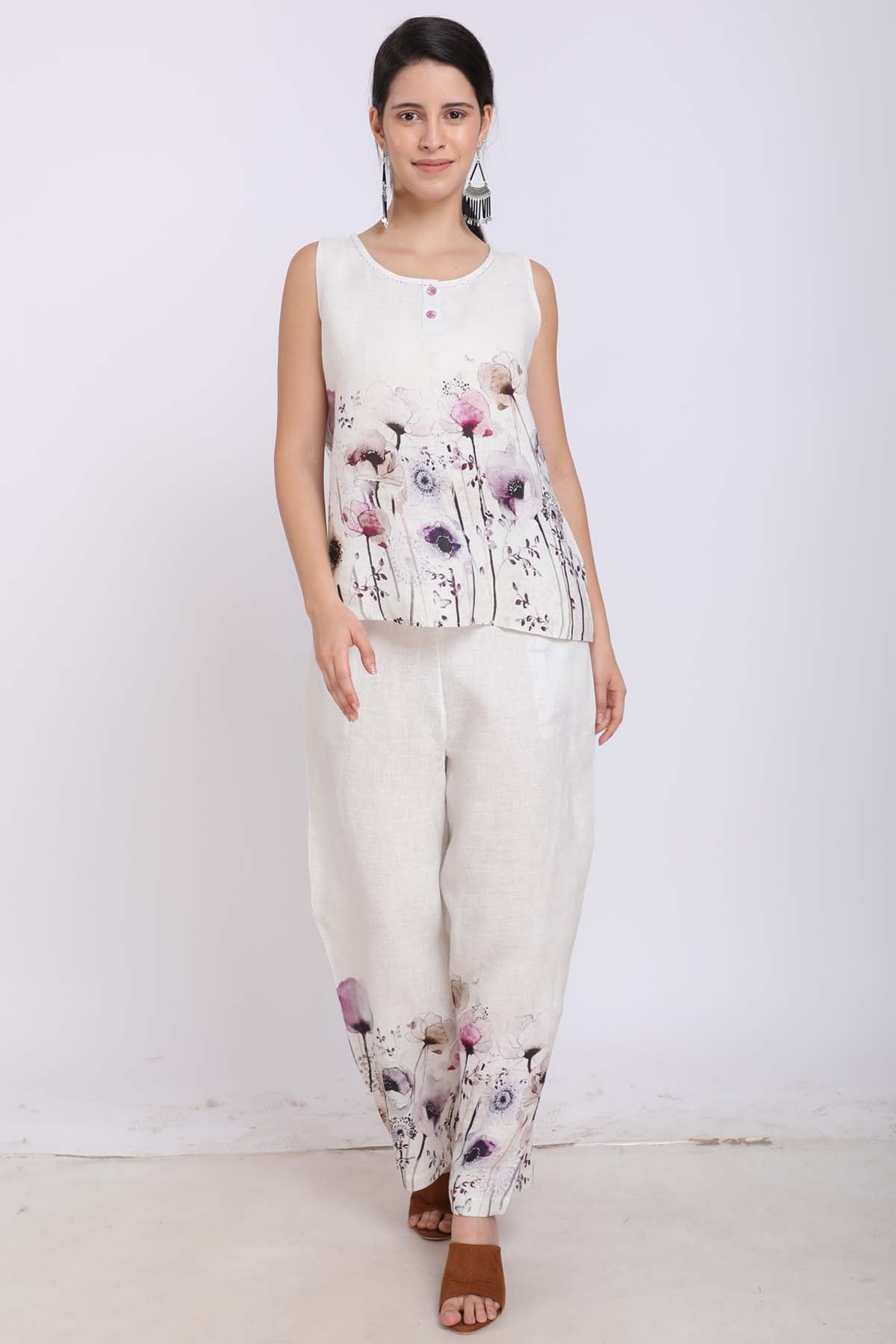 Poppy Flower Printed Top