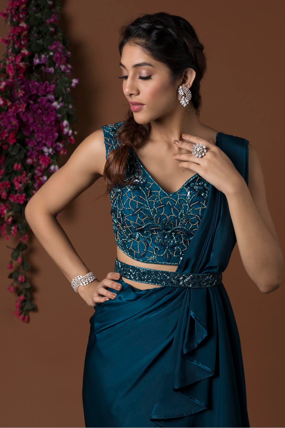 Pre-Draped Saree Pant Set