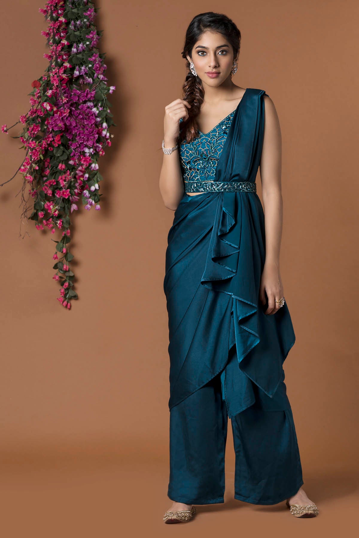Pre-Draped Saree Pant Set