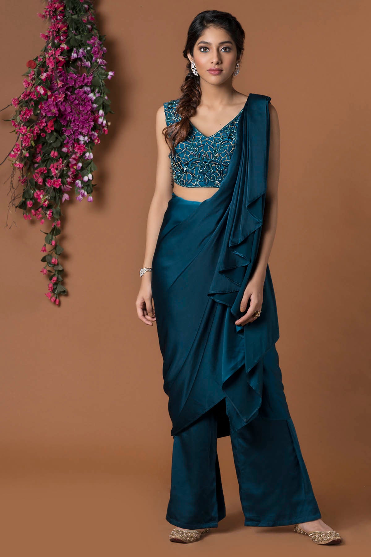 Pre-Draped Saree Pant Set