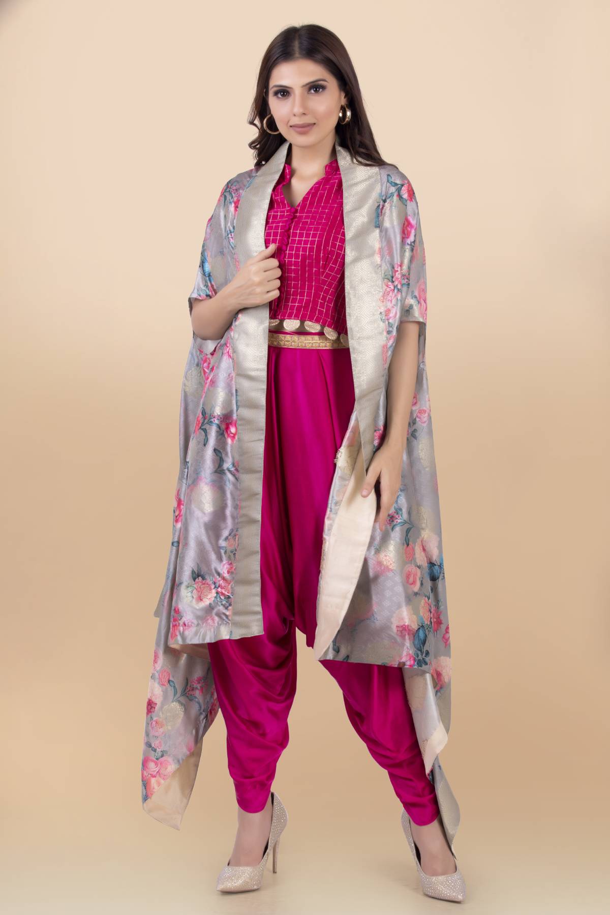 Buy Print Embossed Cape Set for Women Online