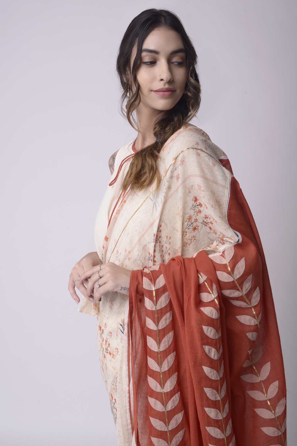 Printed Applique Saree