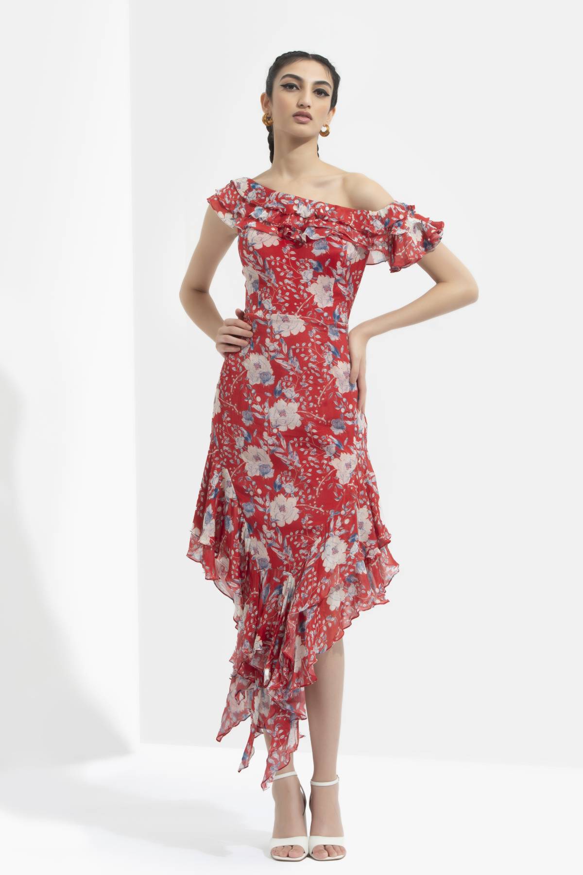 Multicolor Chiffon Layered Dress