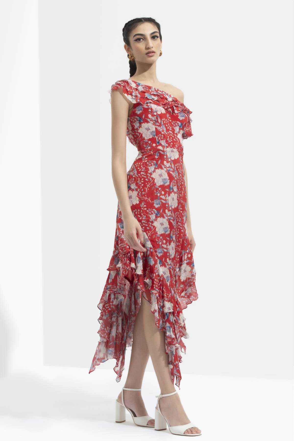 Multicolor Chiffon Layered Dress