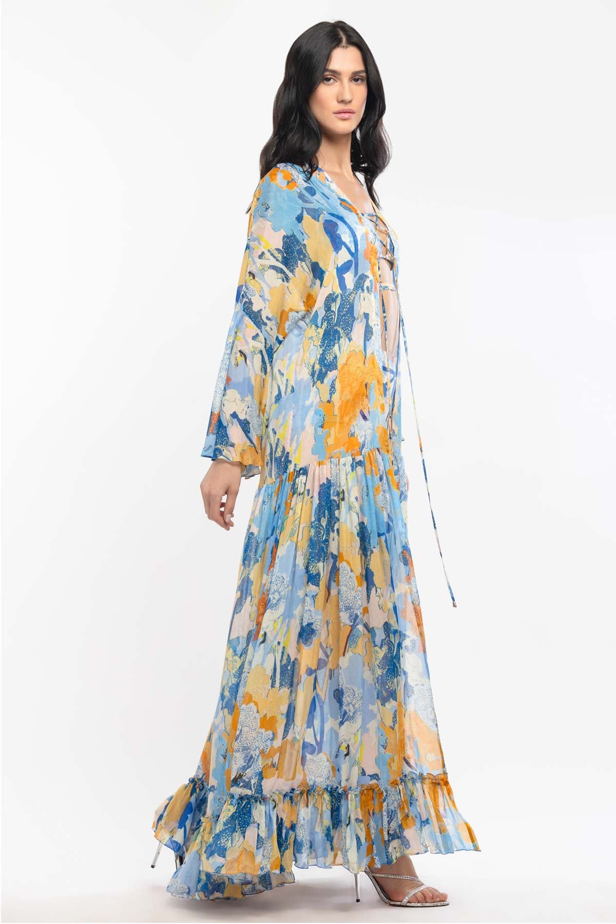 Tropical Print Bikini Set & Cape