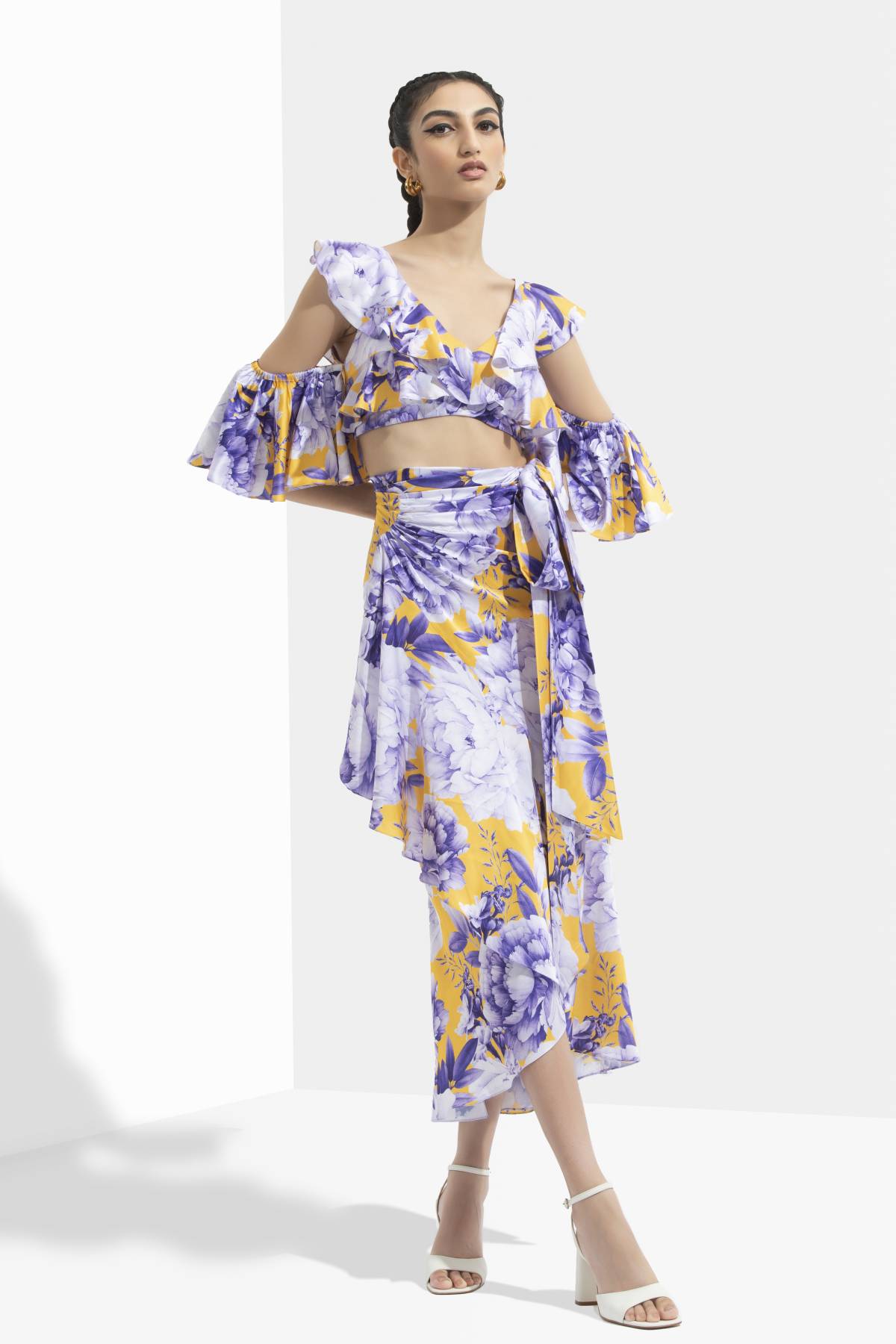 Printed Butterfly Skirt Set