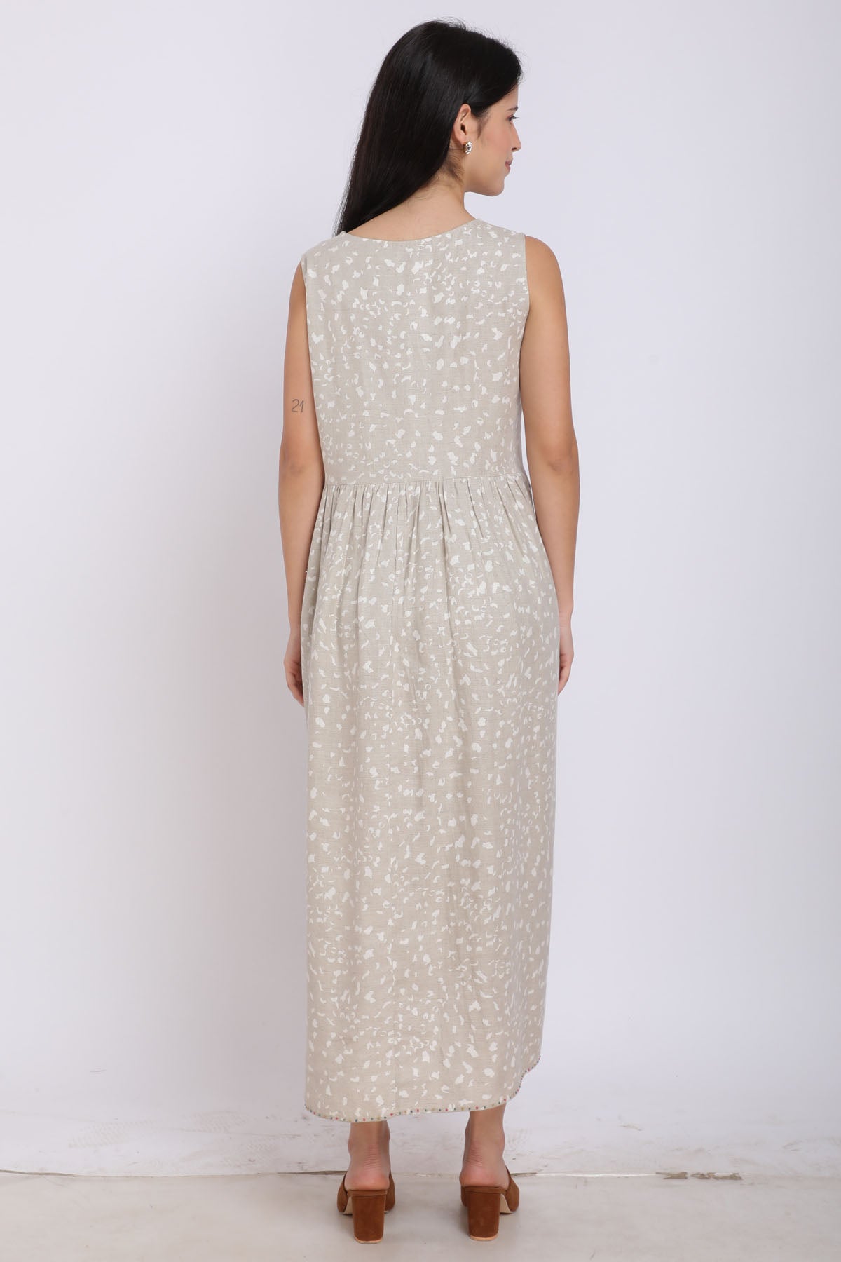 Printed Gathered Dress