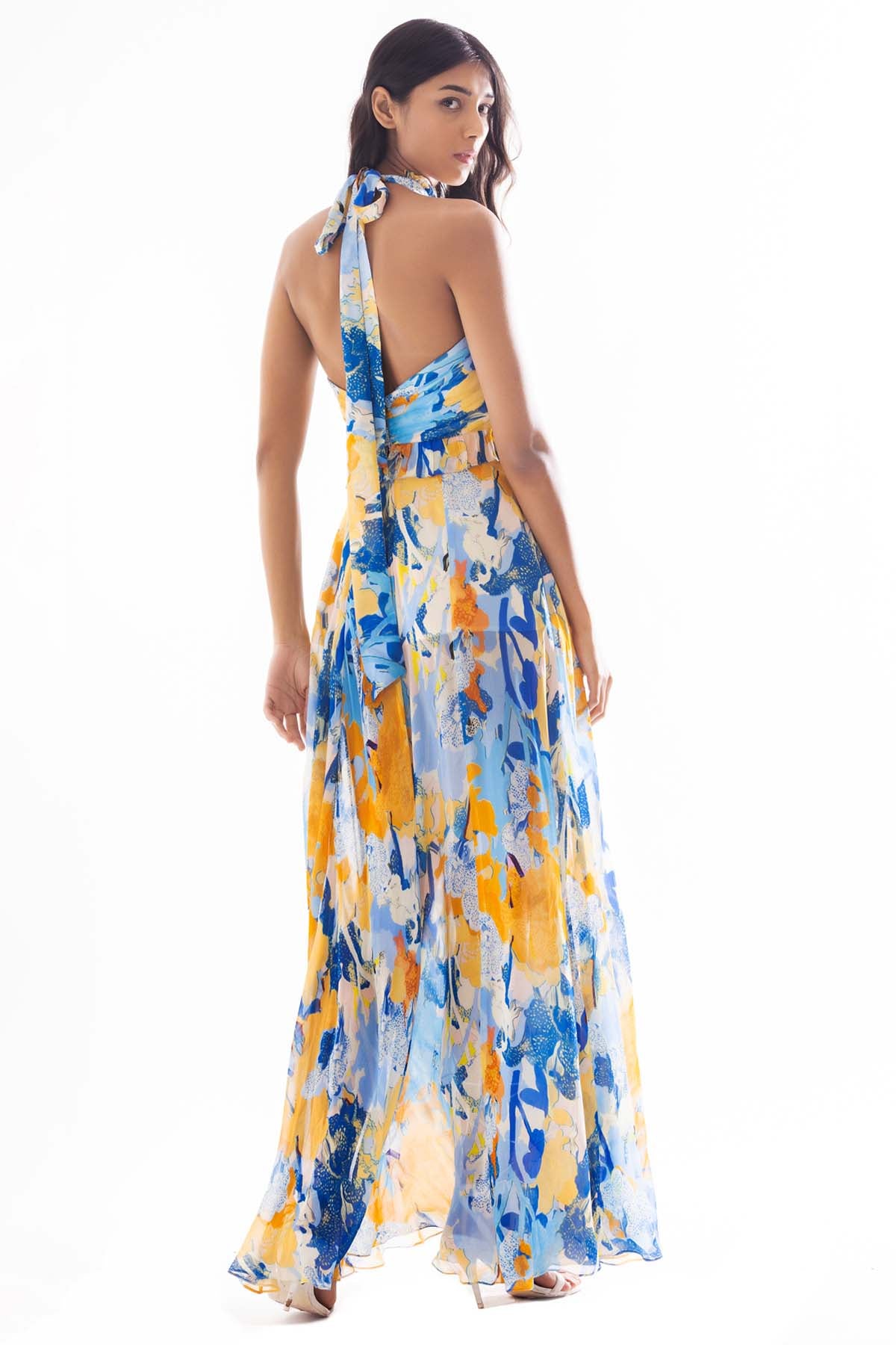 Printed Halter Neck Dress