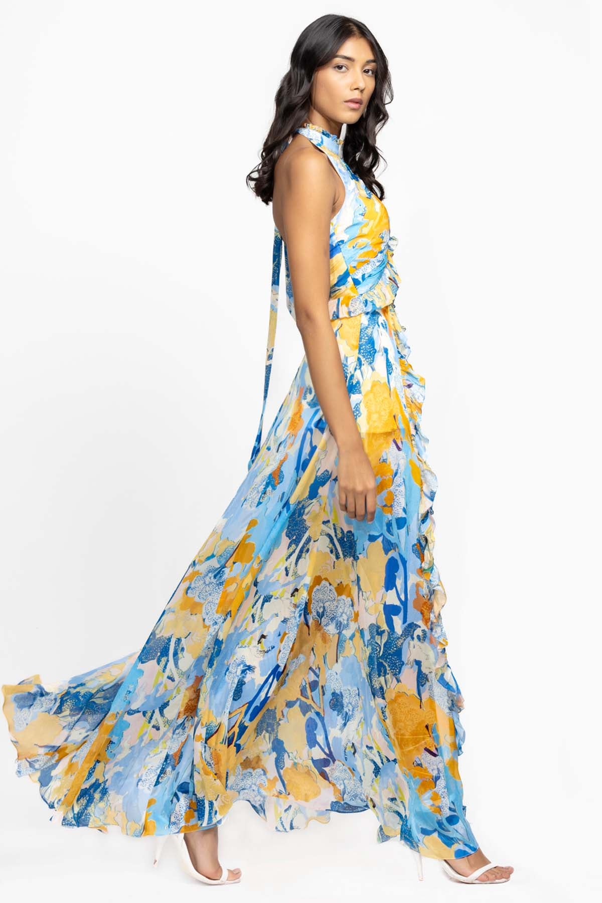 Printed Halter Neck Dress