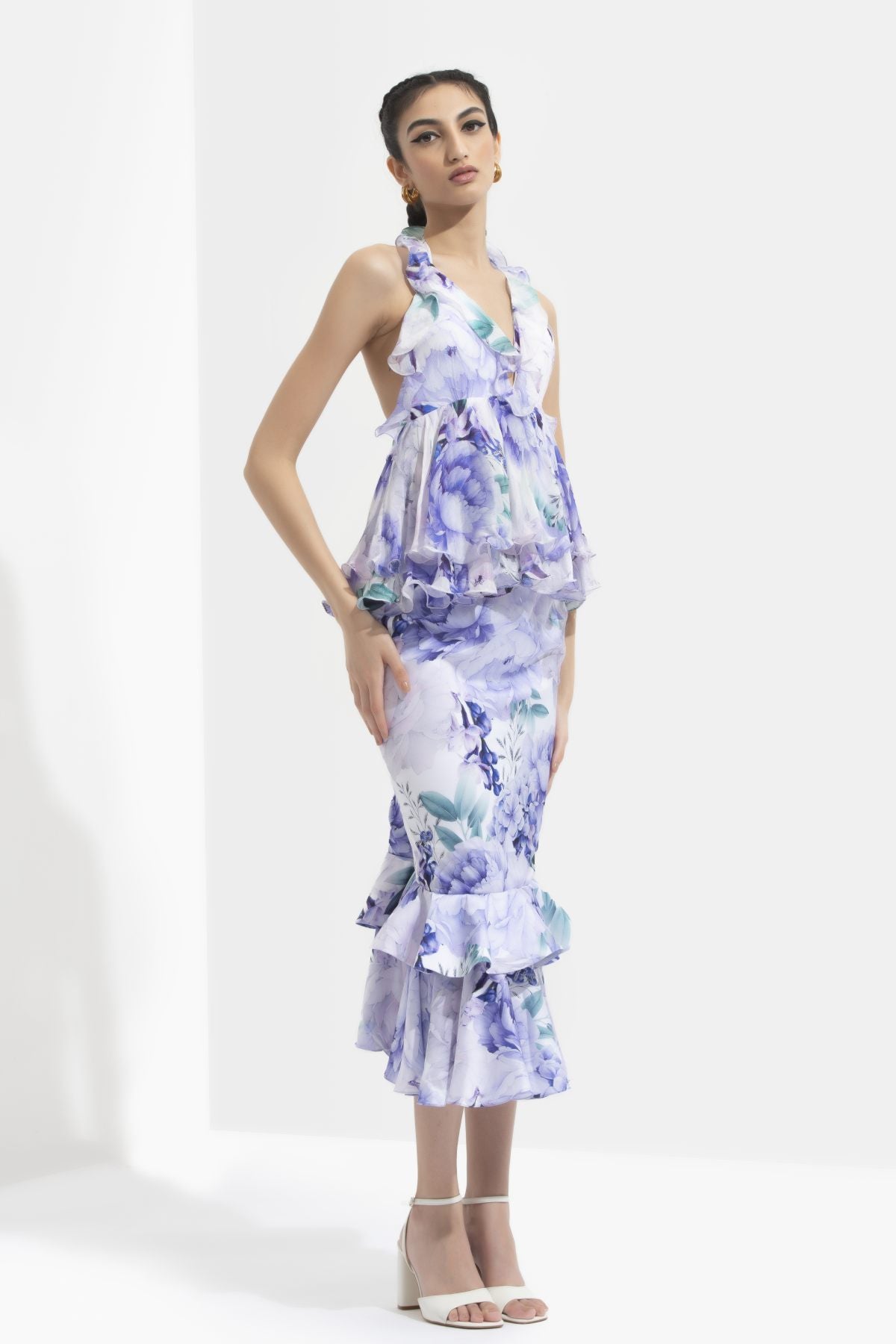 Printed Halter Skirt Set