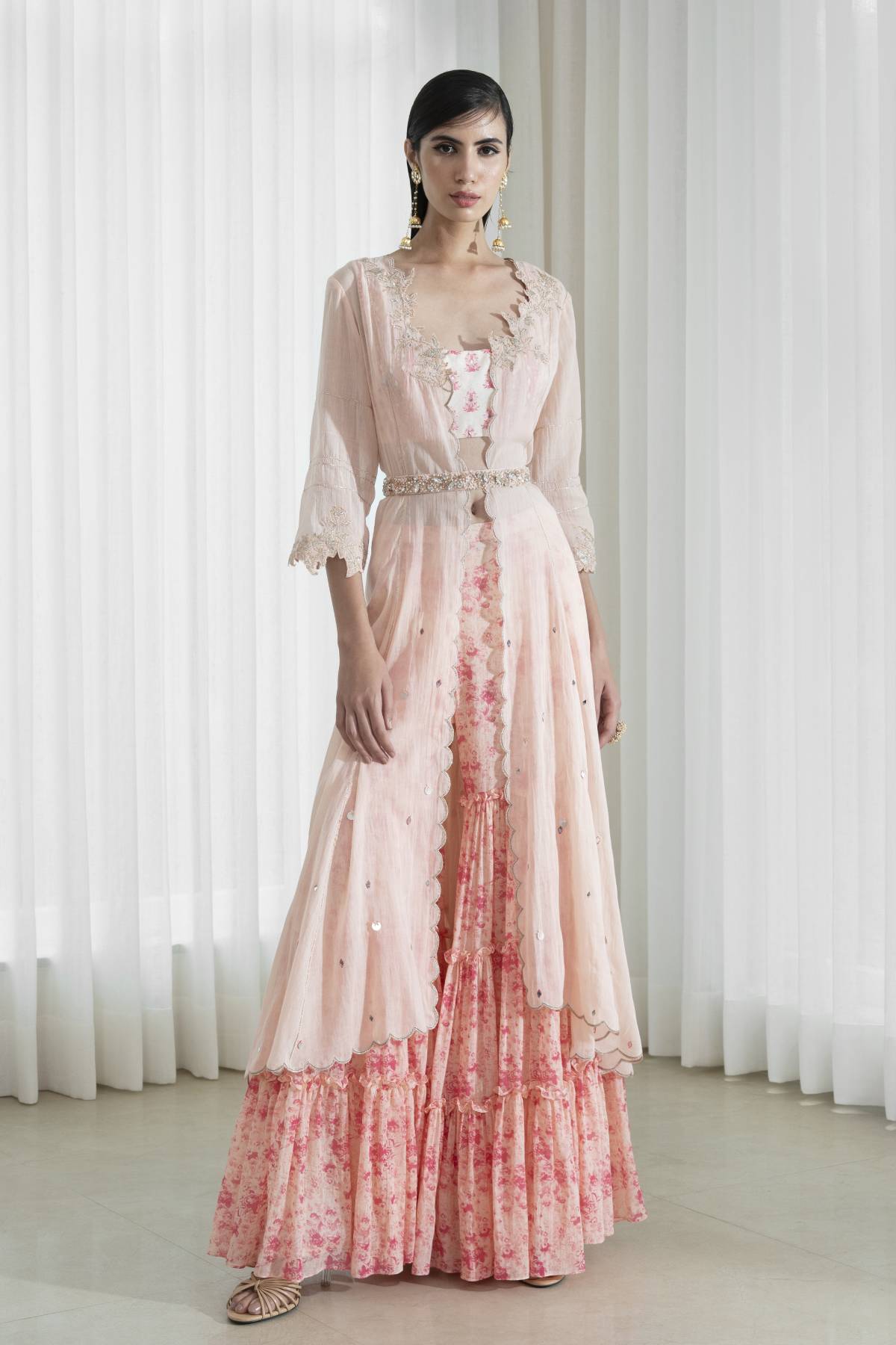 Buy Printed Jacket Sharara Set by Mandira Wirk