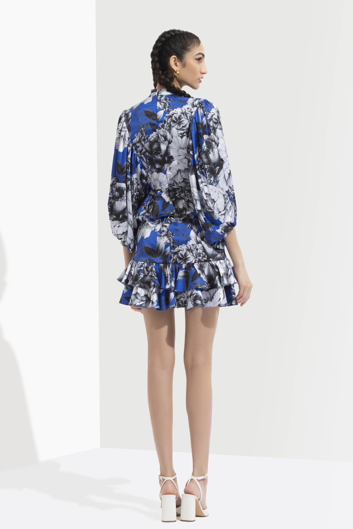 Multicolor Print Layered Dress