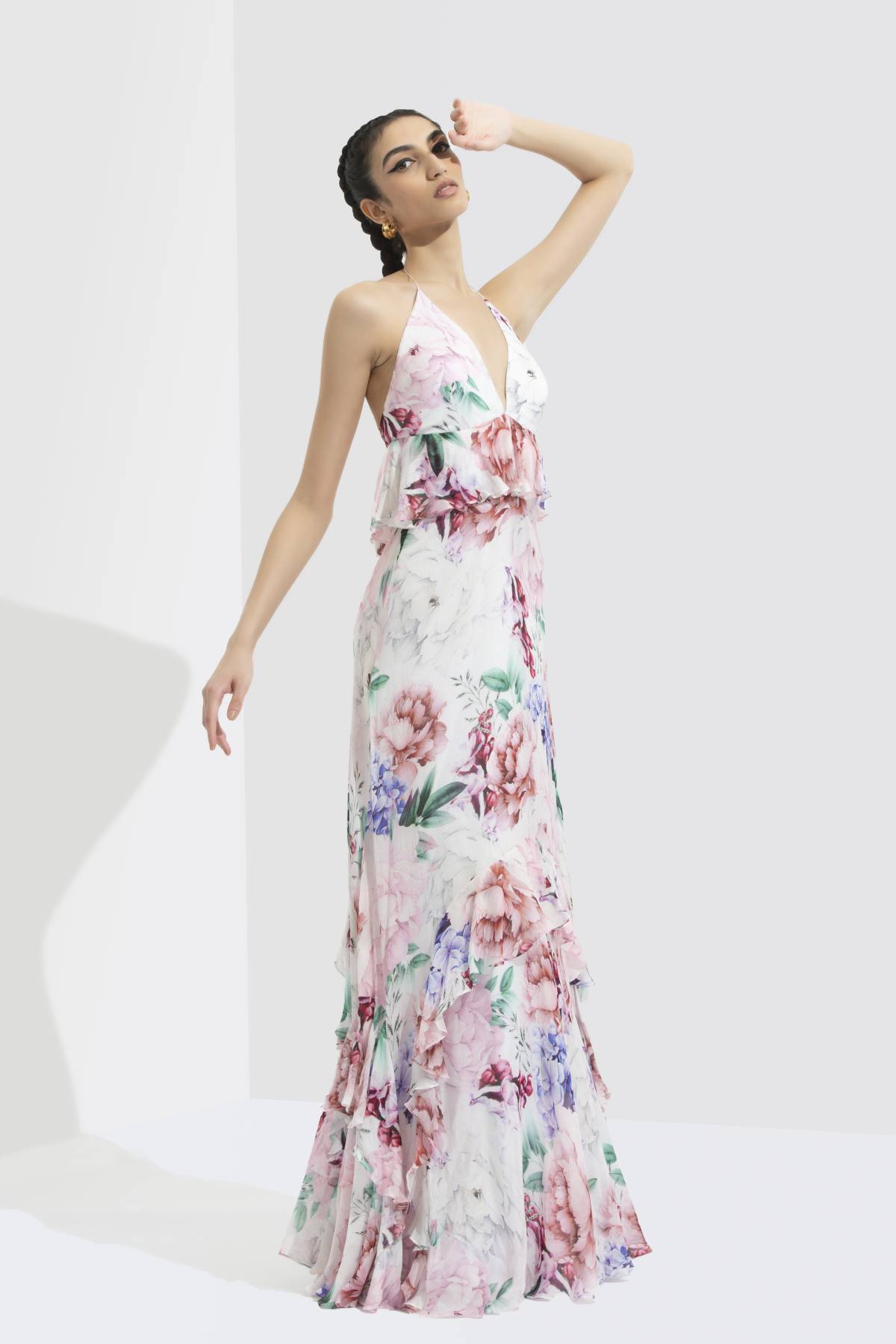 Multicolor Chiffon Print Dress