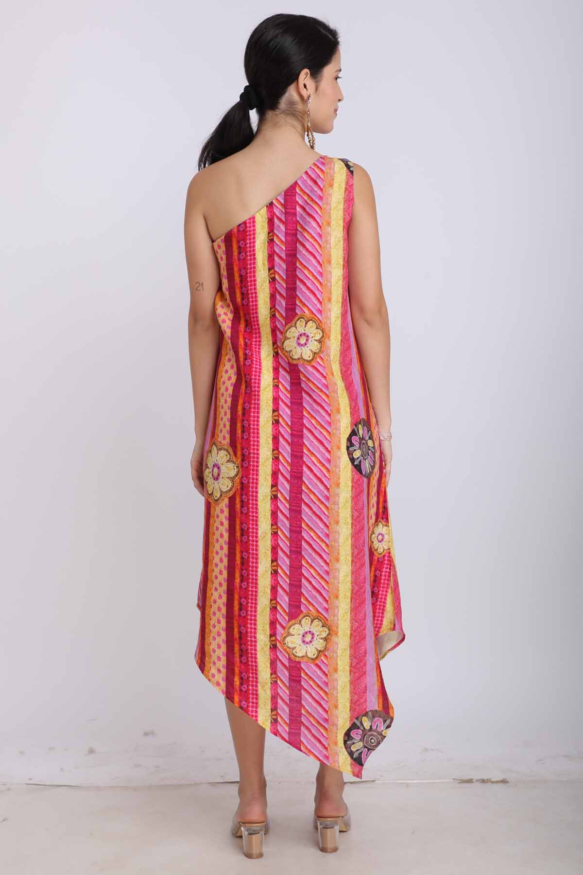 Printed One Shoulder Dress