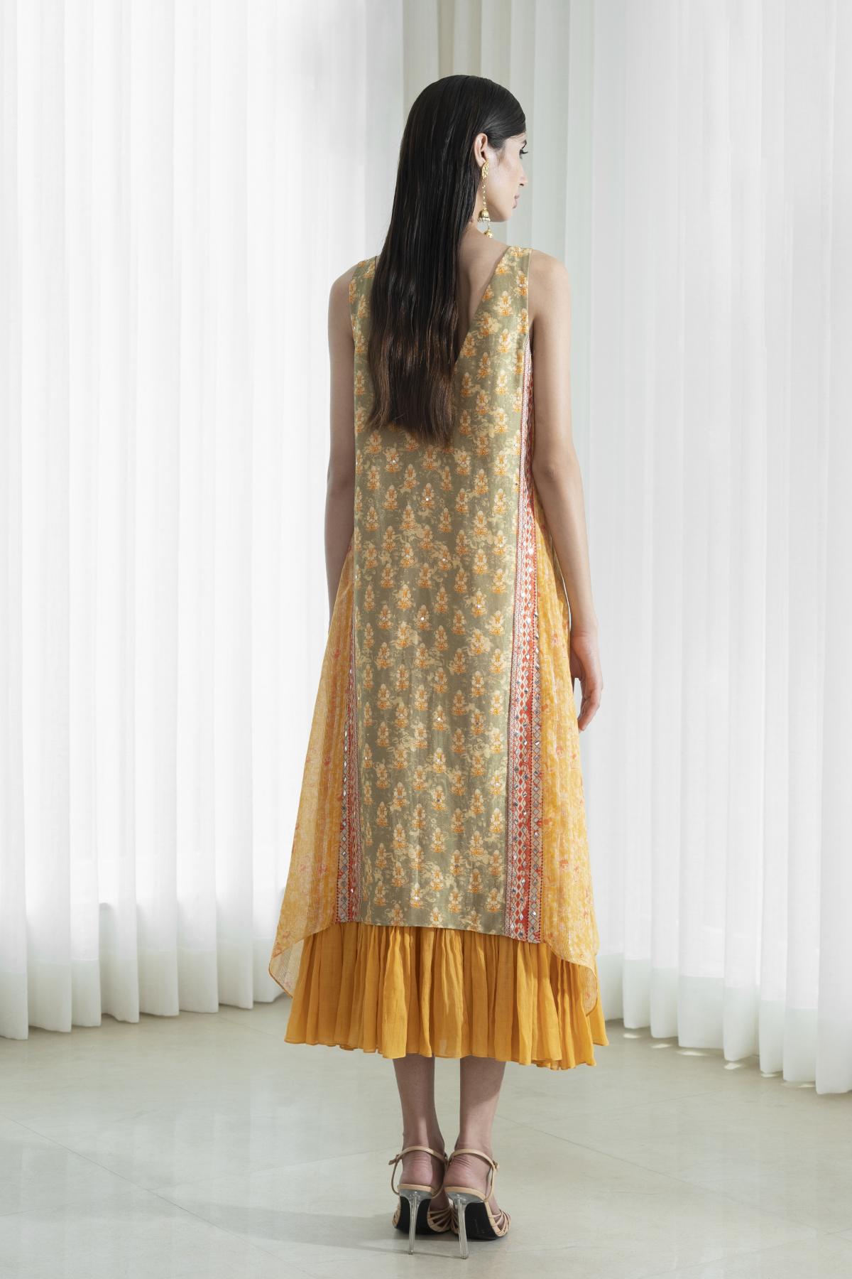 Printed Paneled Dress