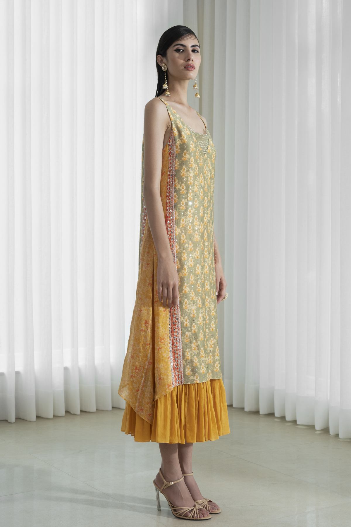 Printed Paneled Dress