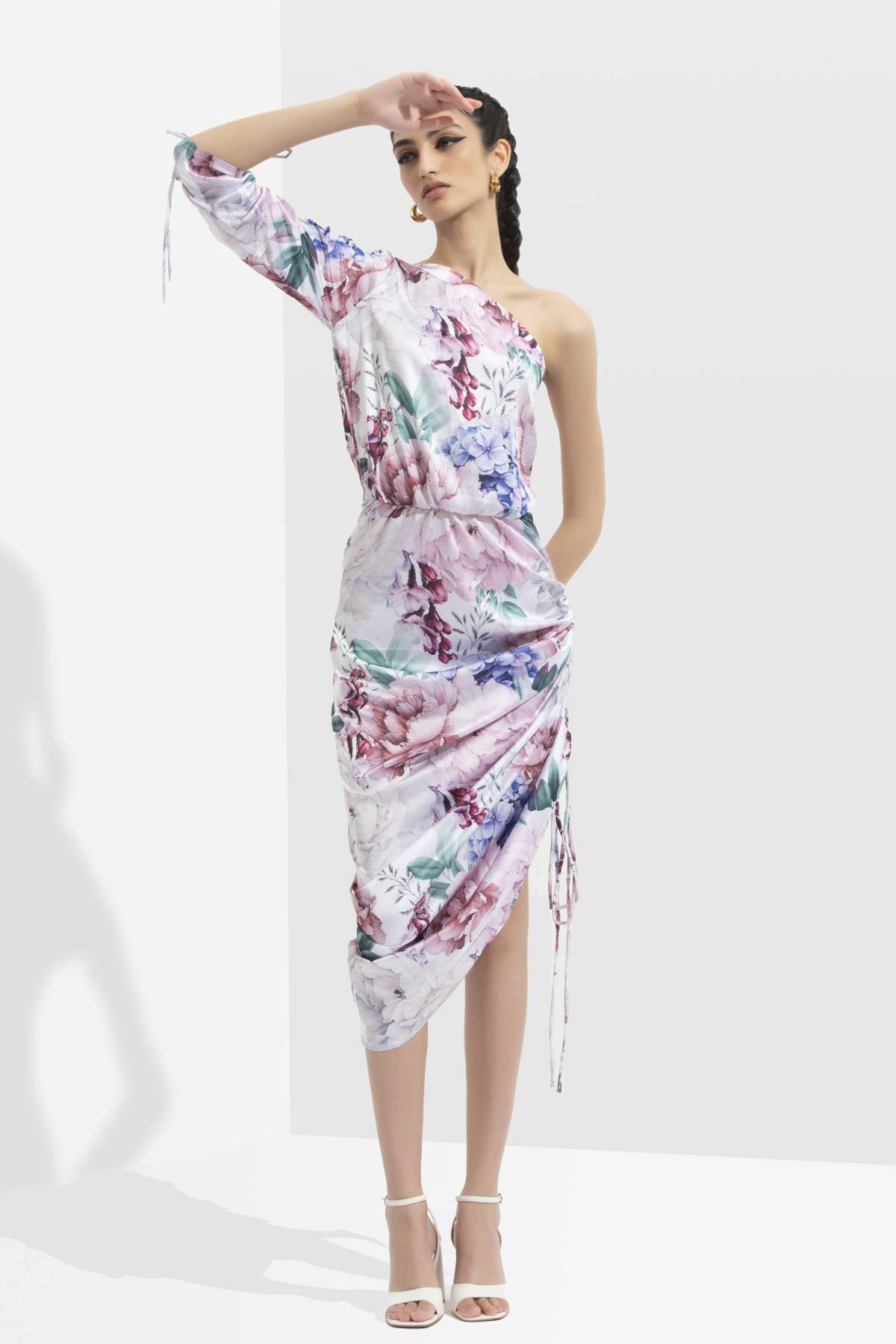 Printed Ruched Dress