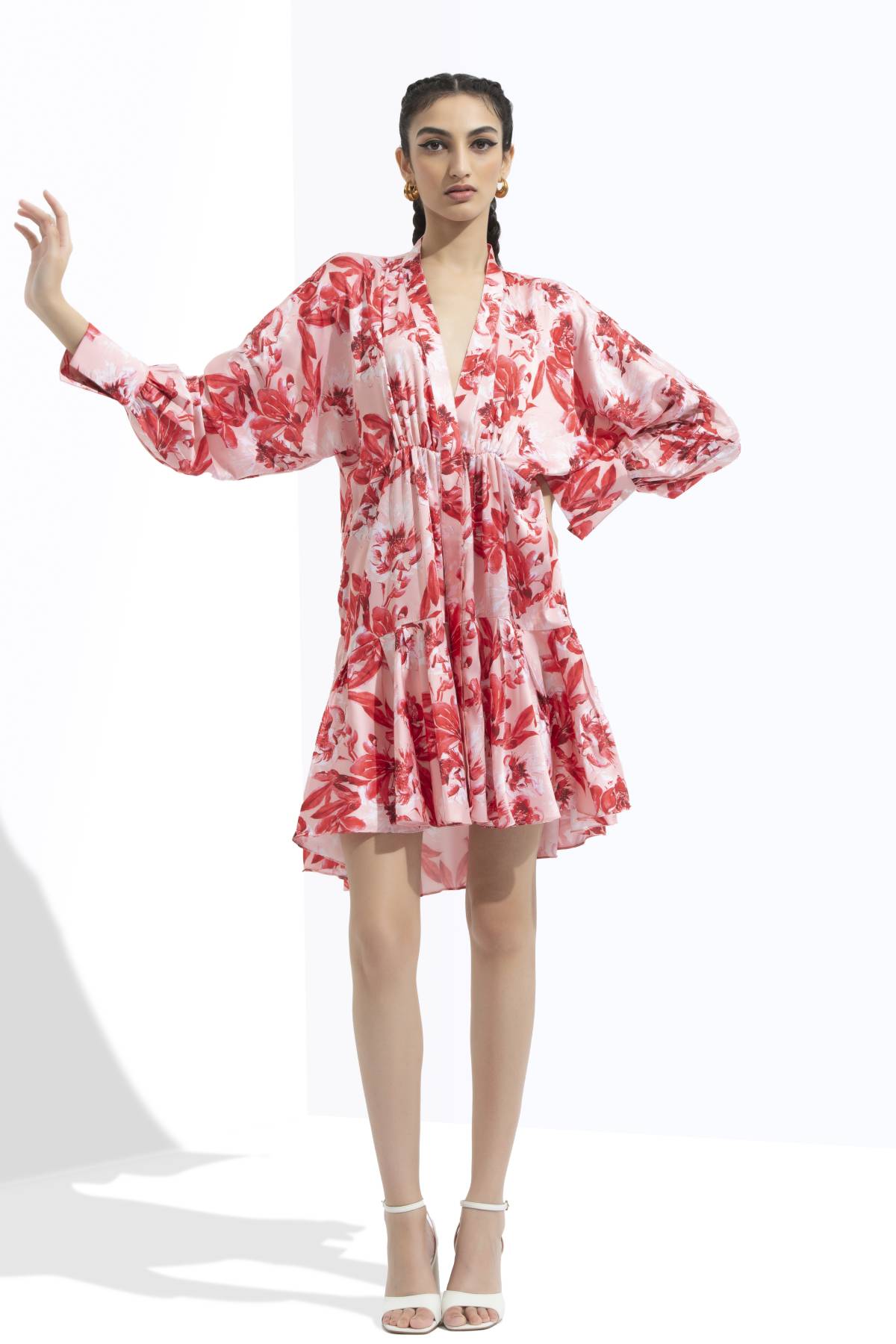 Buy Printed Satin Dress by Mandira Wirk