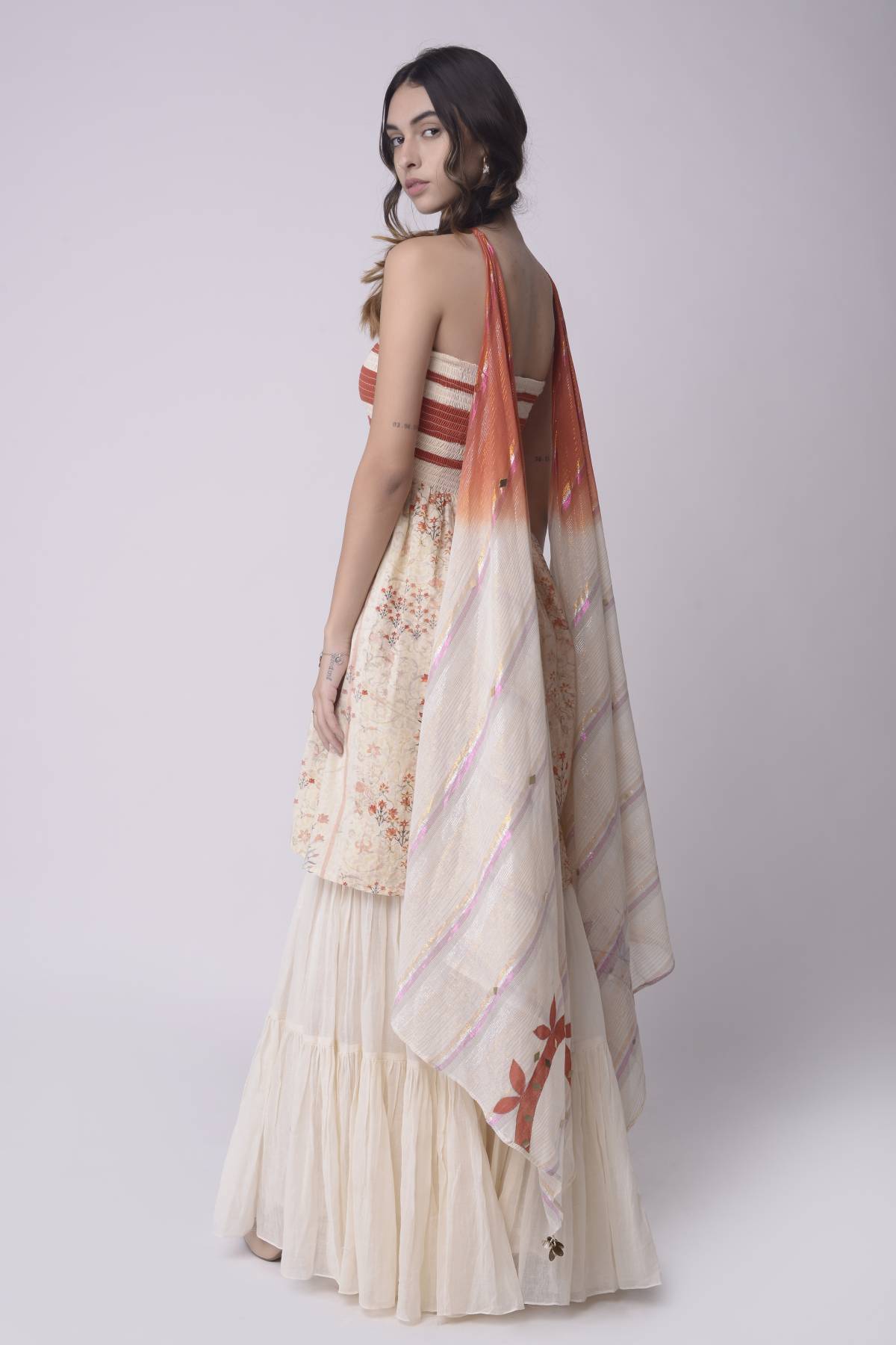 Ivory Off-Shoulder Kurta Set