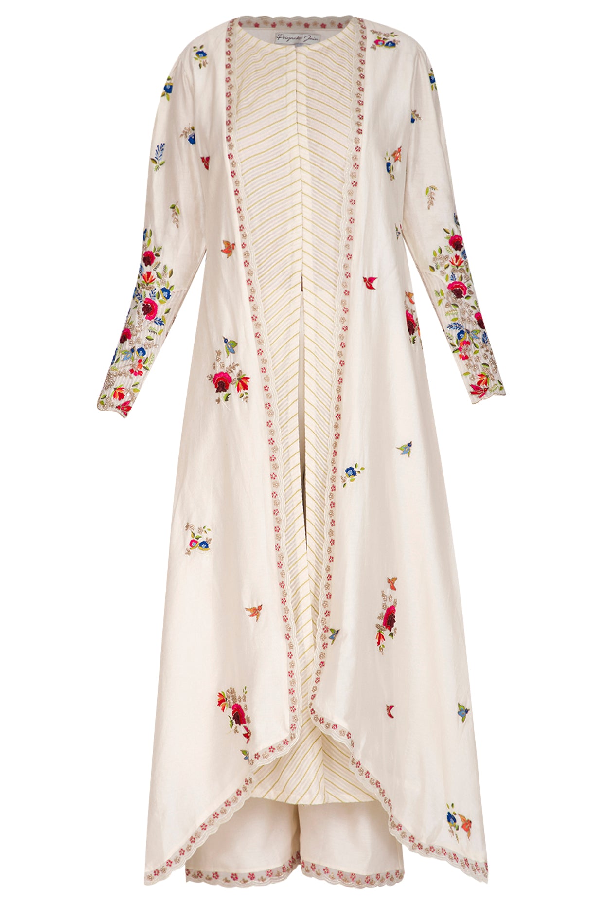 Ivory Thread Long Jacket Set