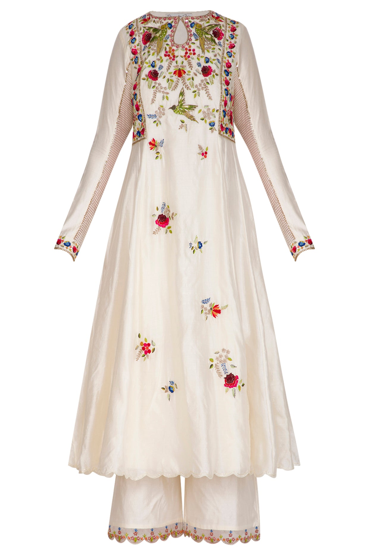 Ivory Thread Work Anarkali Set