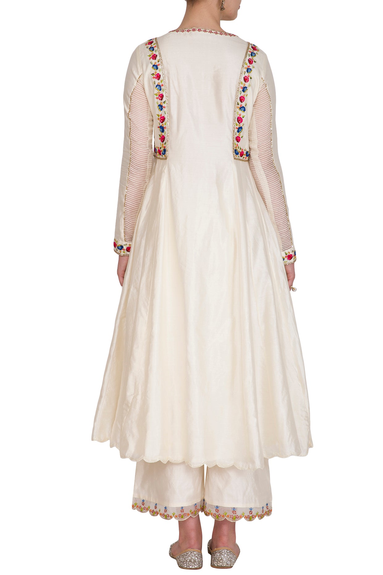 Ivory Thread Work Anarkali Set