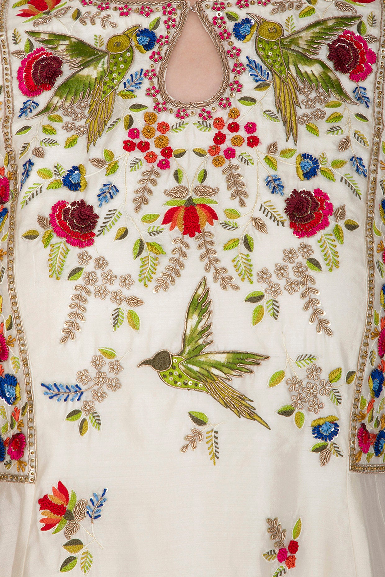 Ivory Thread Work Anarkali Set