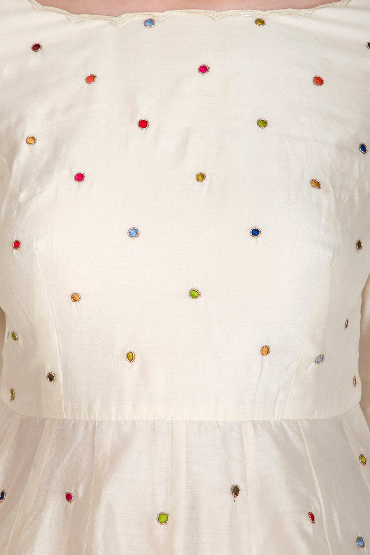 Ivory Embroidered Dhoti Set