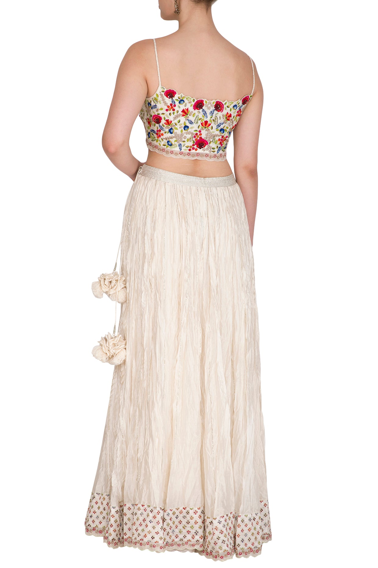 Ivory Embroidered Top & Skirt