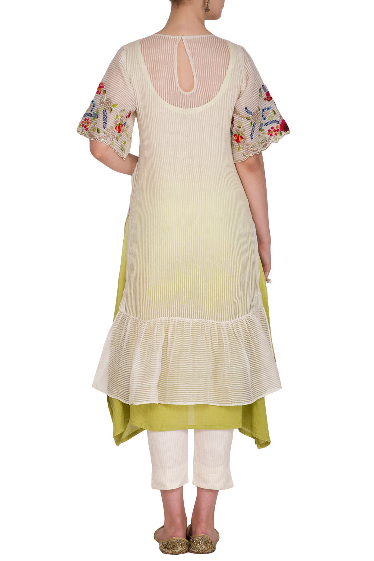 Ivory Stripes Cotton Palazzo Set