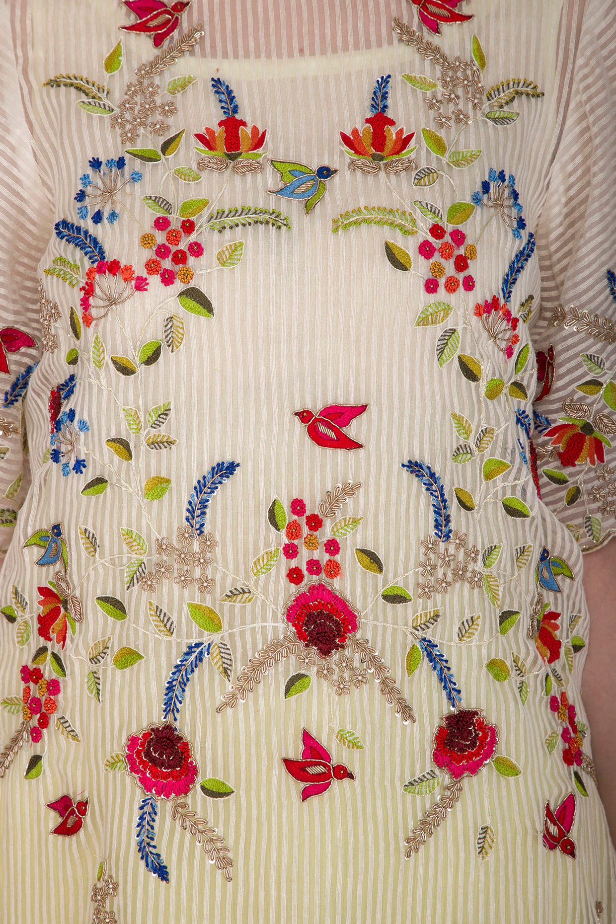 Ivory Stripes Cotton Palazzo Set