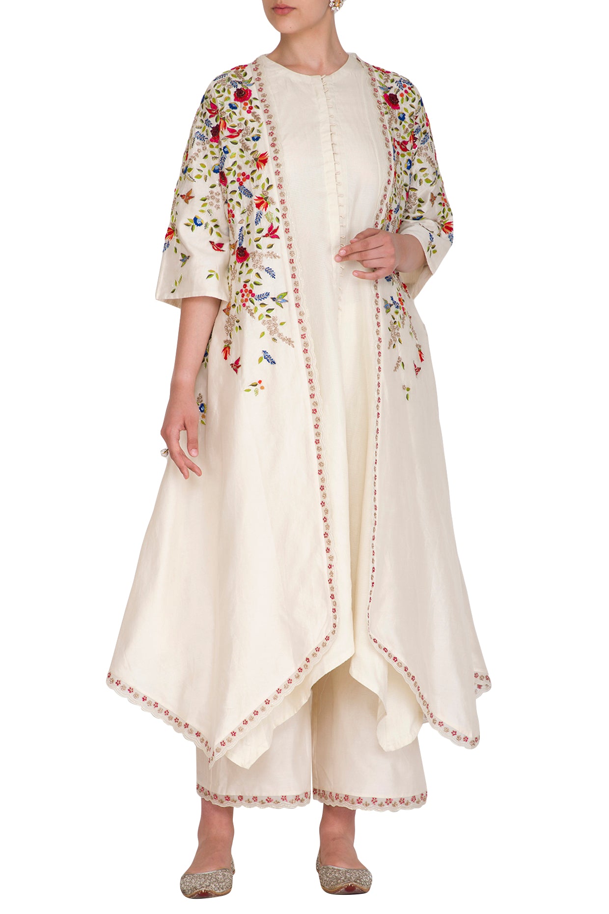 Ivory Thread Work Jacket Set