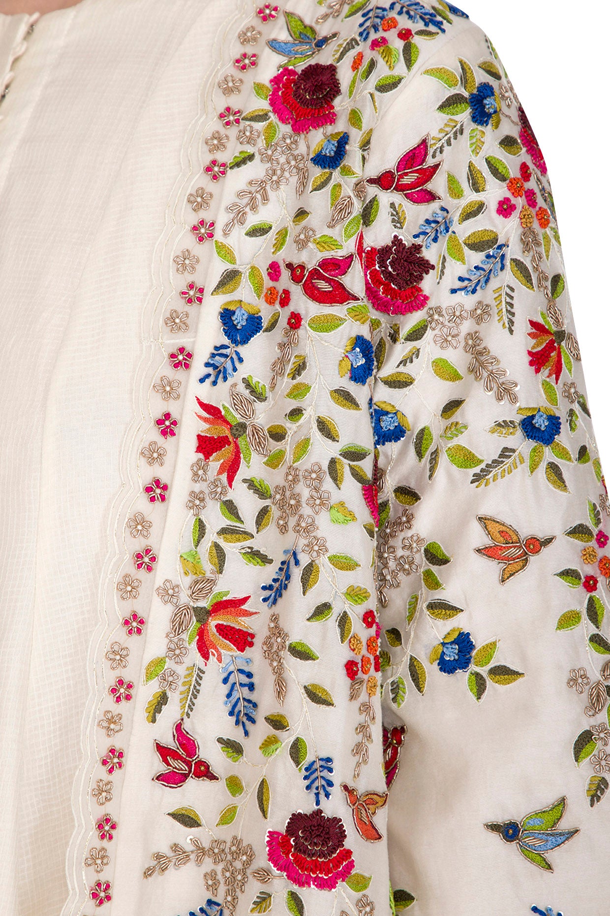 Ivory Thread Work Jacket Set