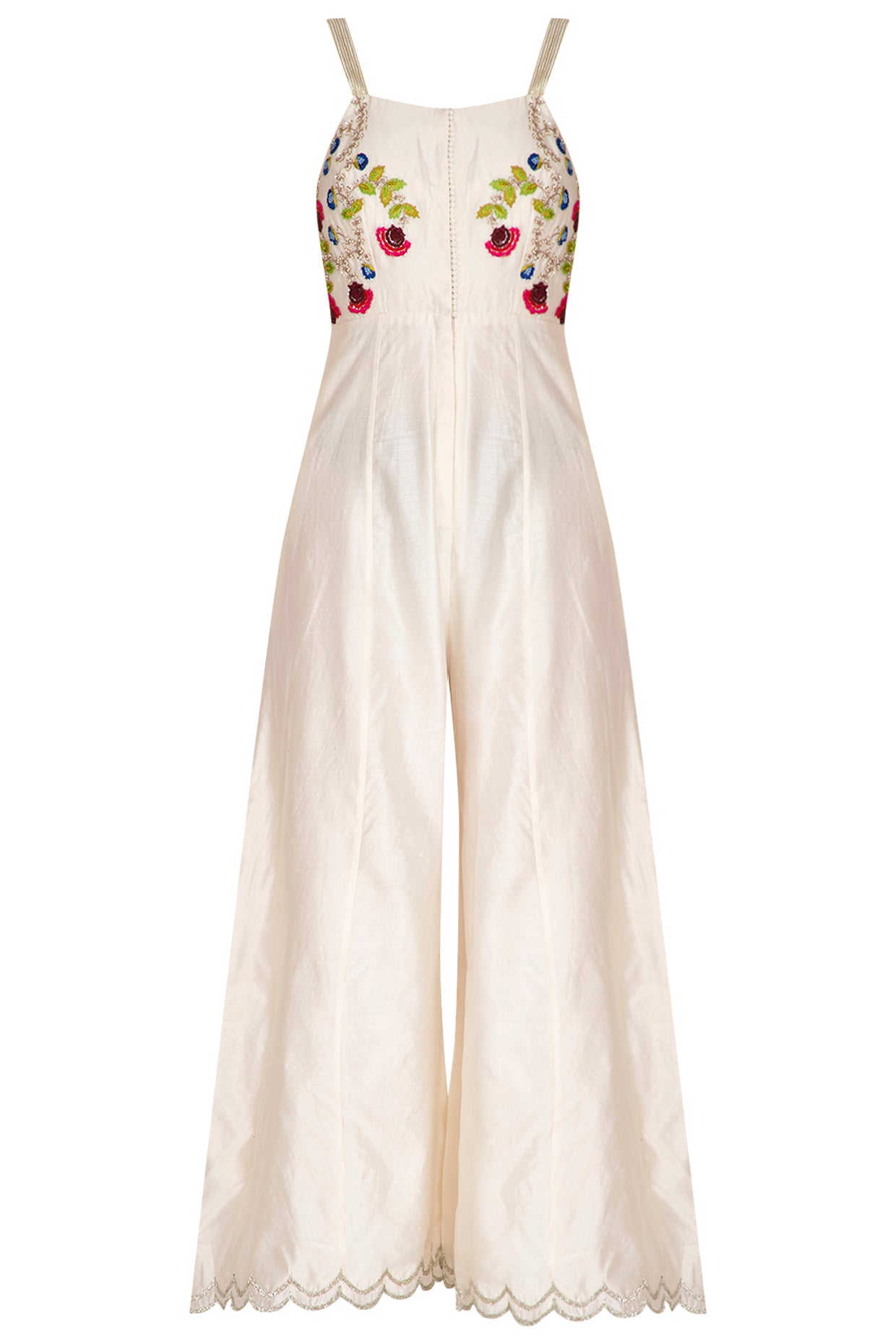 Ivory Chanderi Pockets Jumpsuit