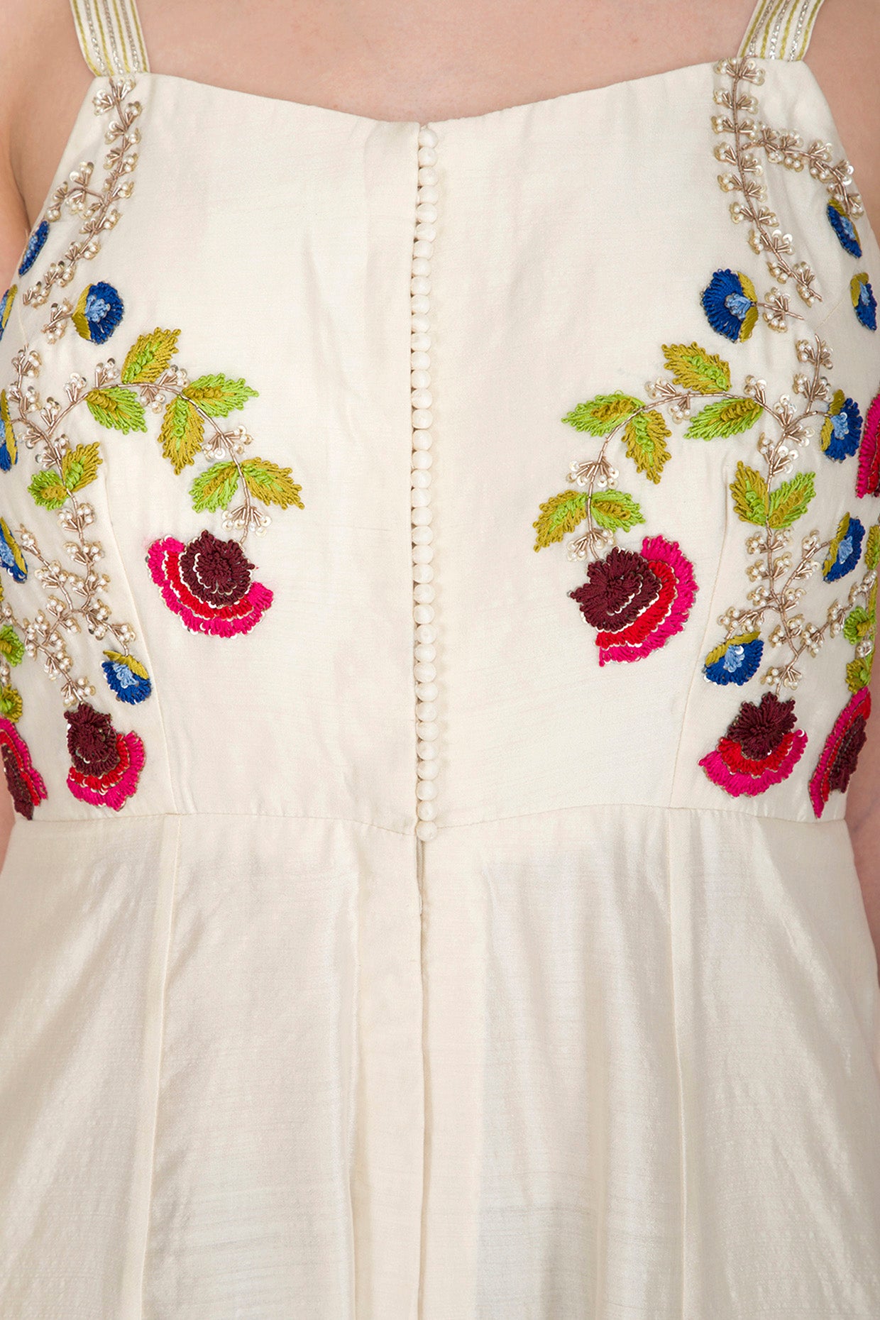 Ivory Chanderi Pockets Jumpsuit