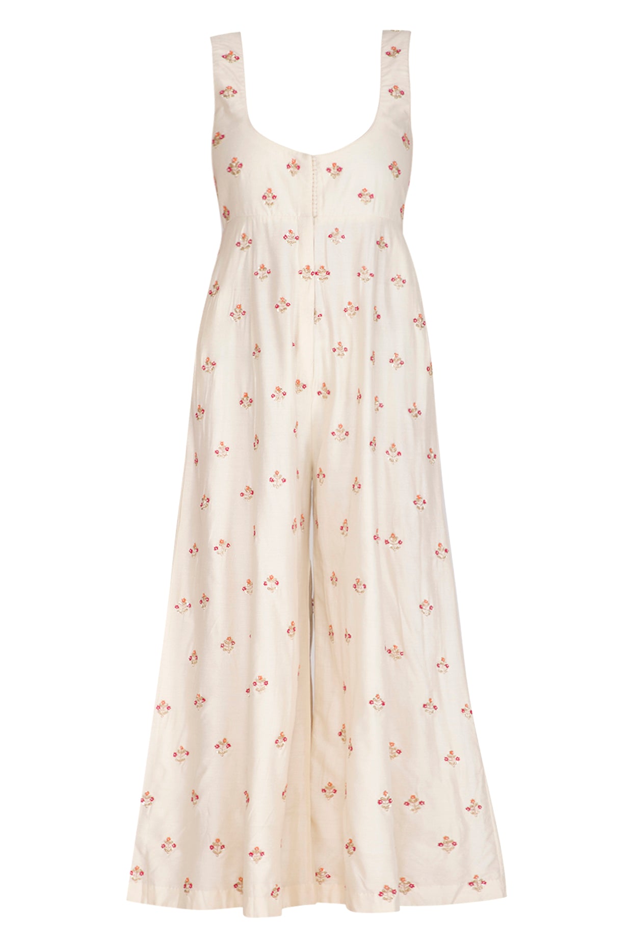 Ivory Beads Embroidered Jumpsuit