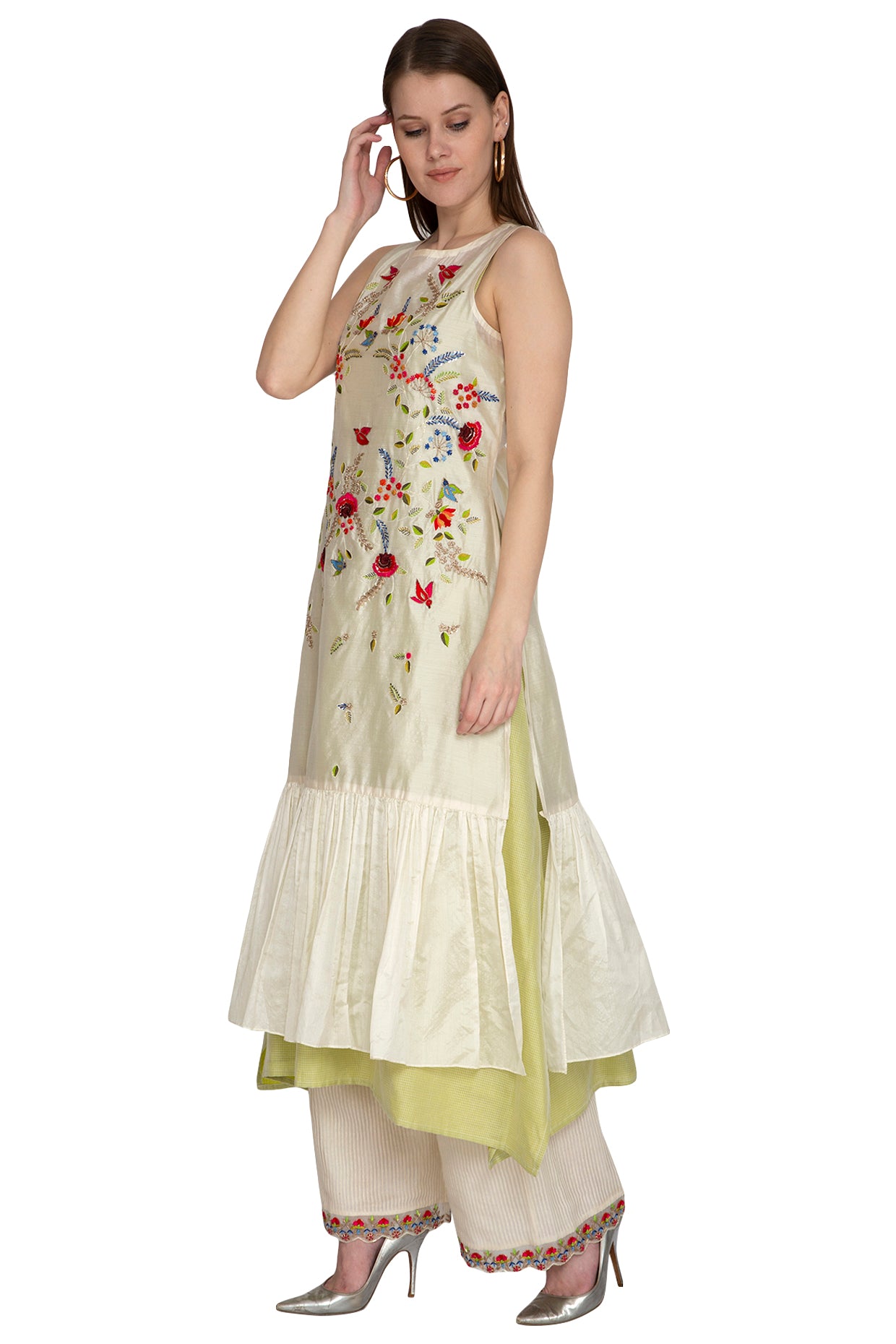 Ivory Thread Work Kurta Set