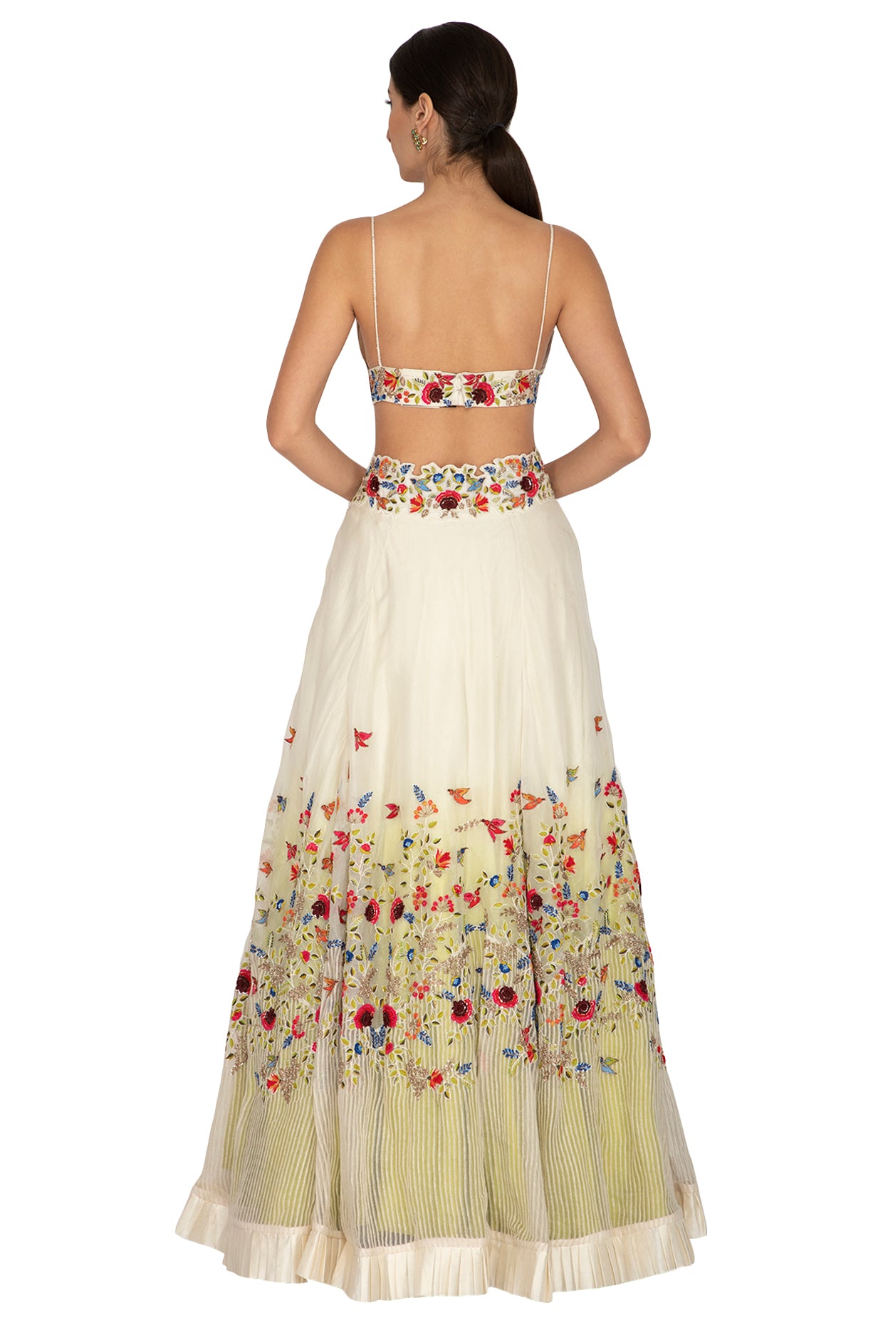 Ivory Deep Neck Lehenga Set