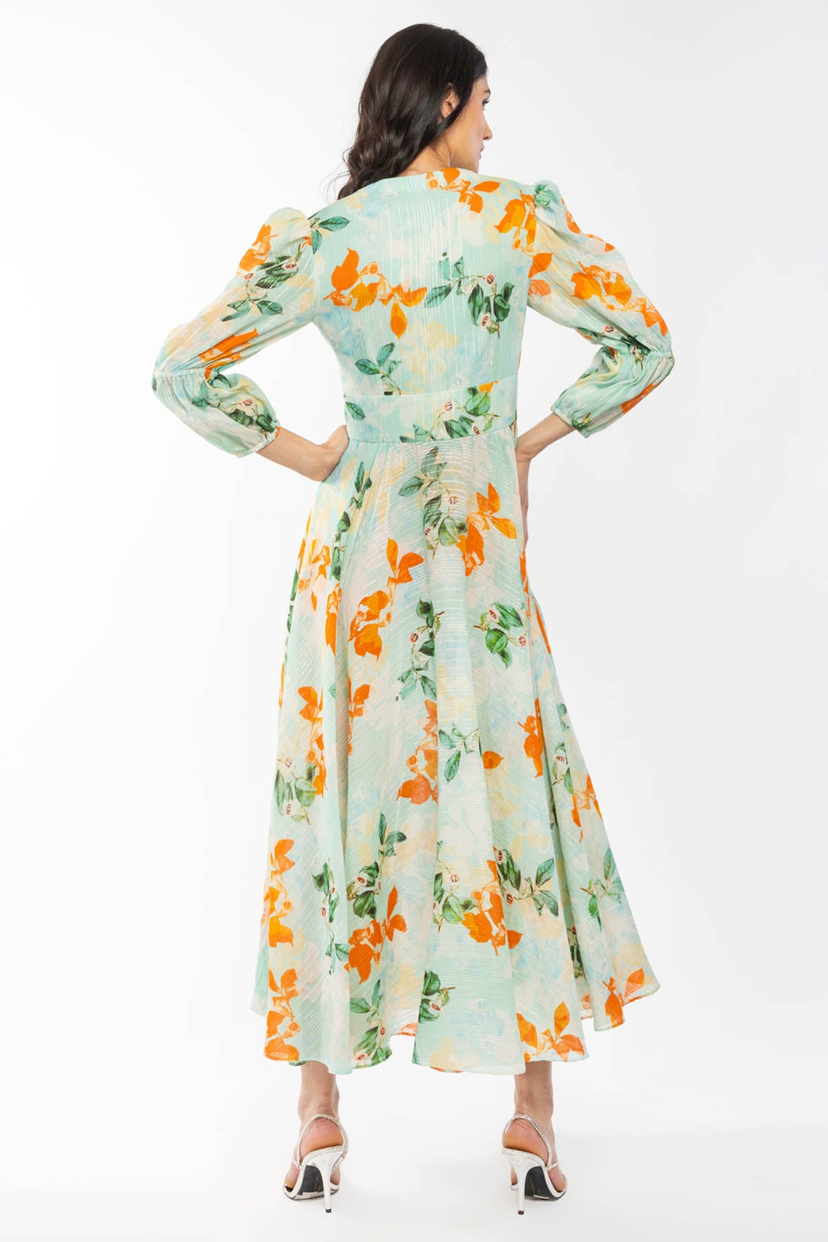Puff Sleeves Floral Dress