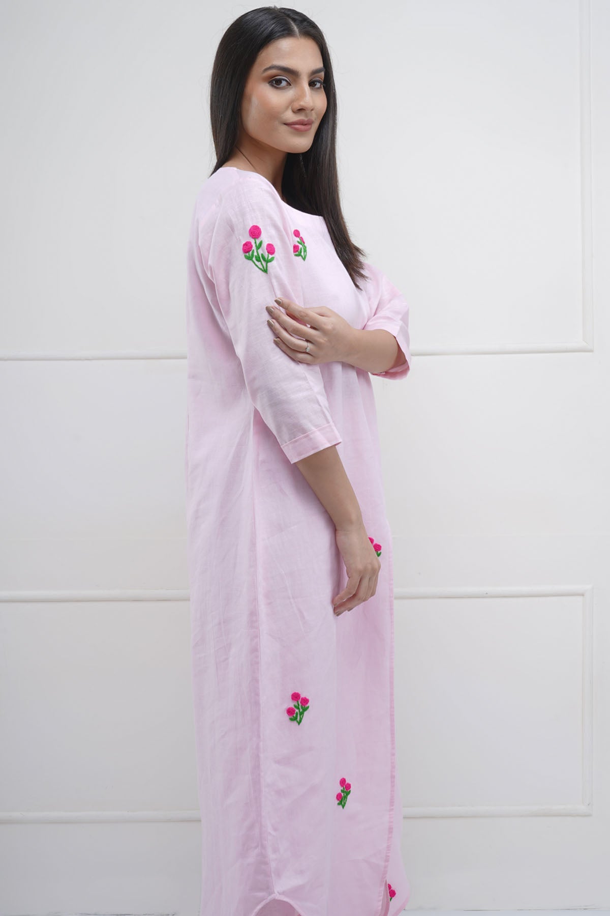 Rose Hand Embroidered Tunic Set