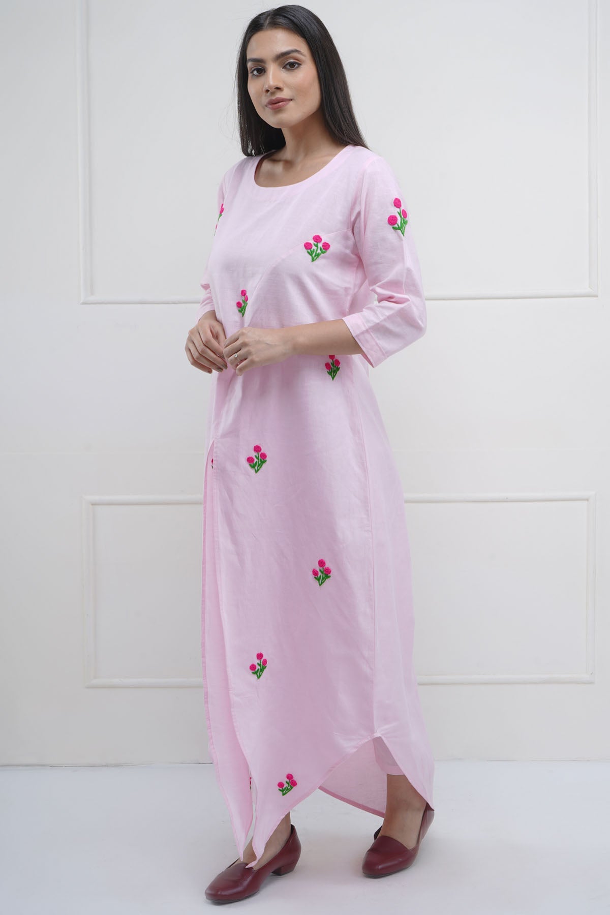 Rose Hand Embroidered Tunic Set