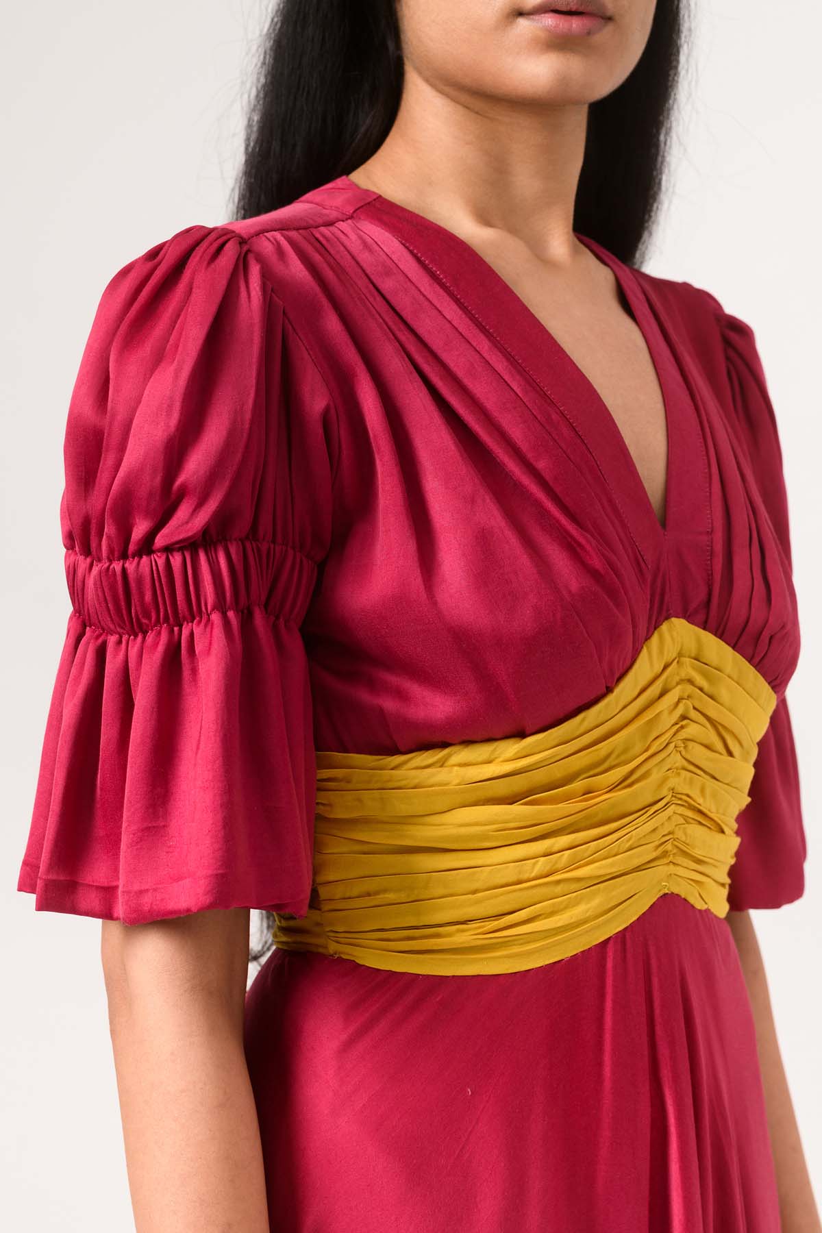 Rouched Colour Block Dress