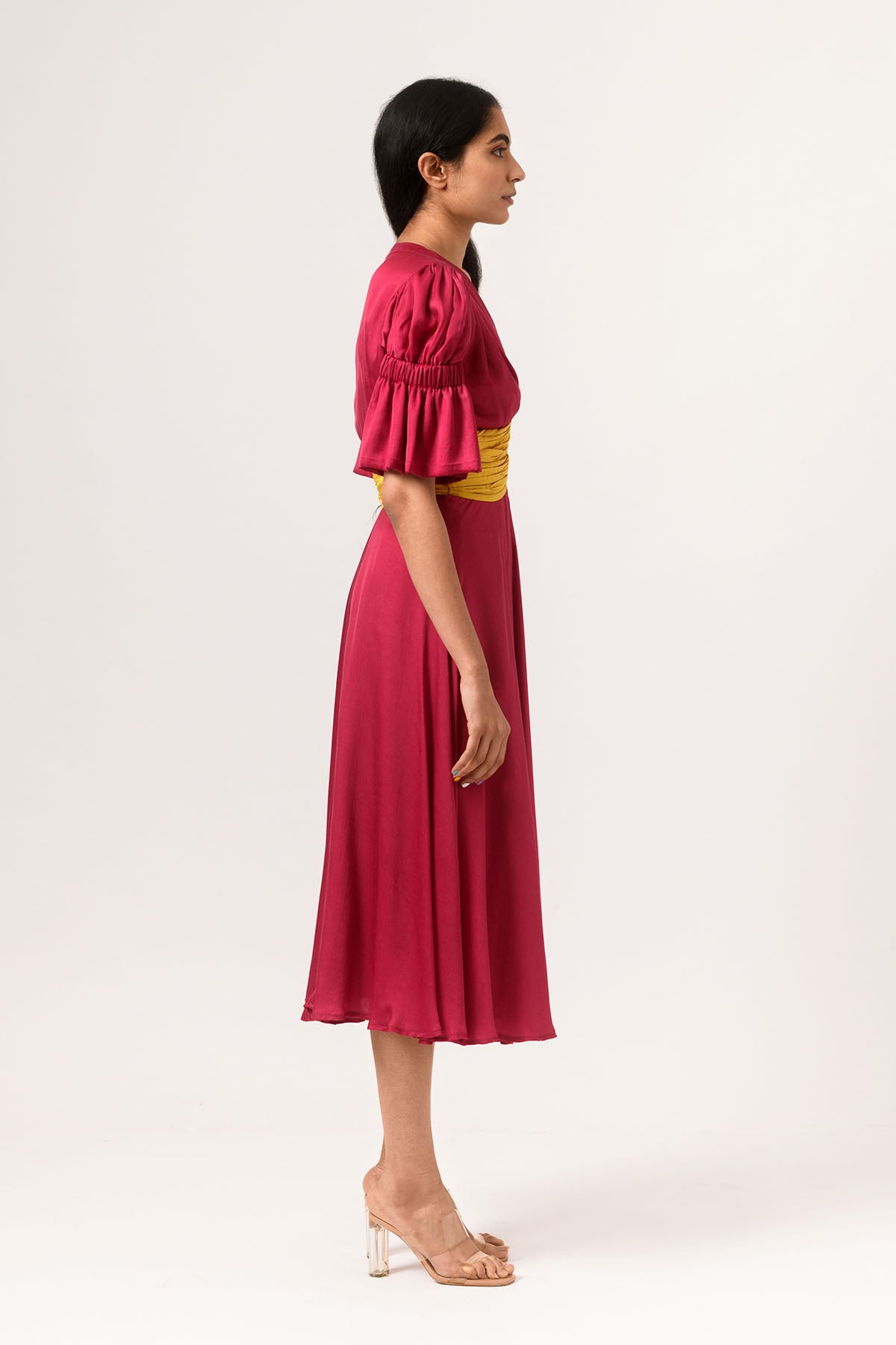 Rouched Colour Block Dress