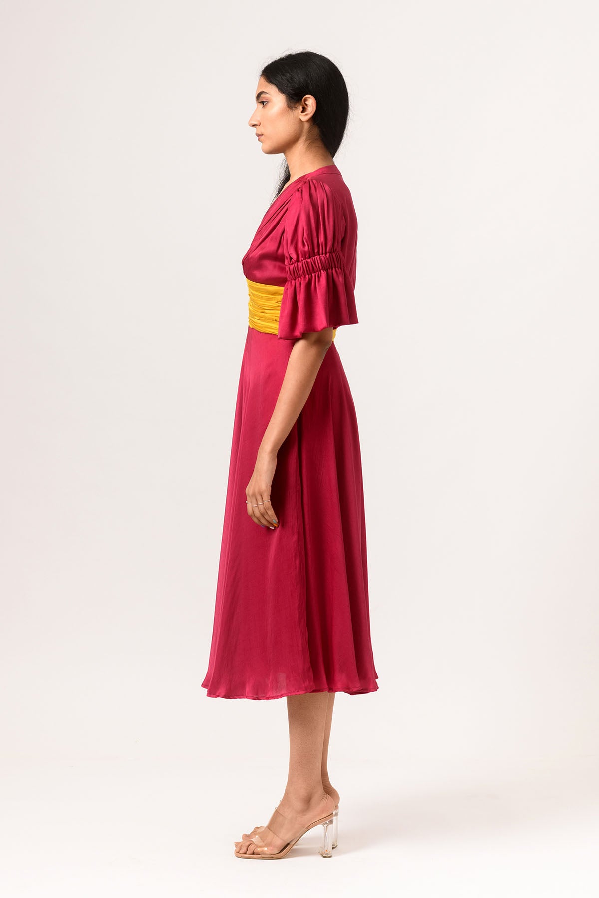 Rouched Colour Block Dress