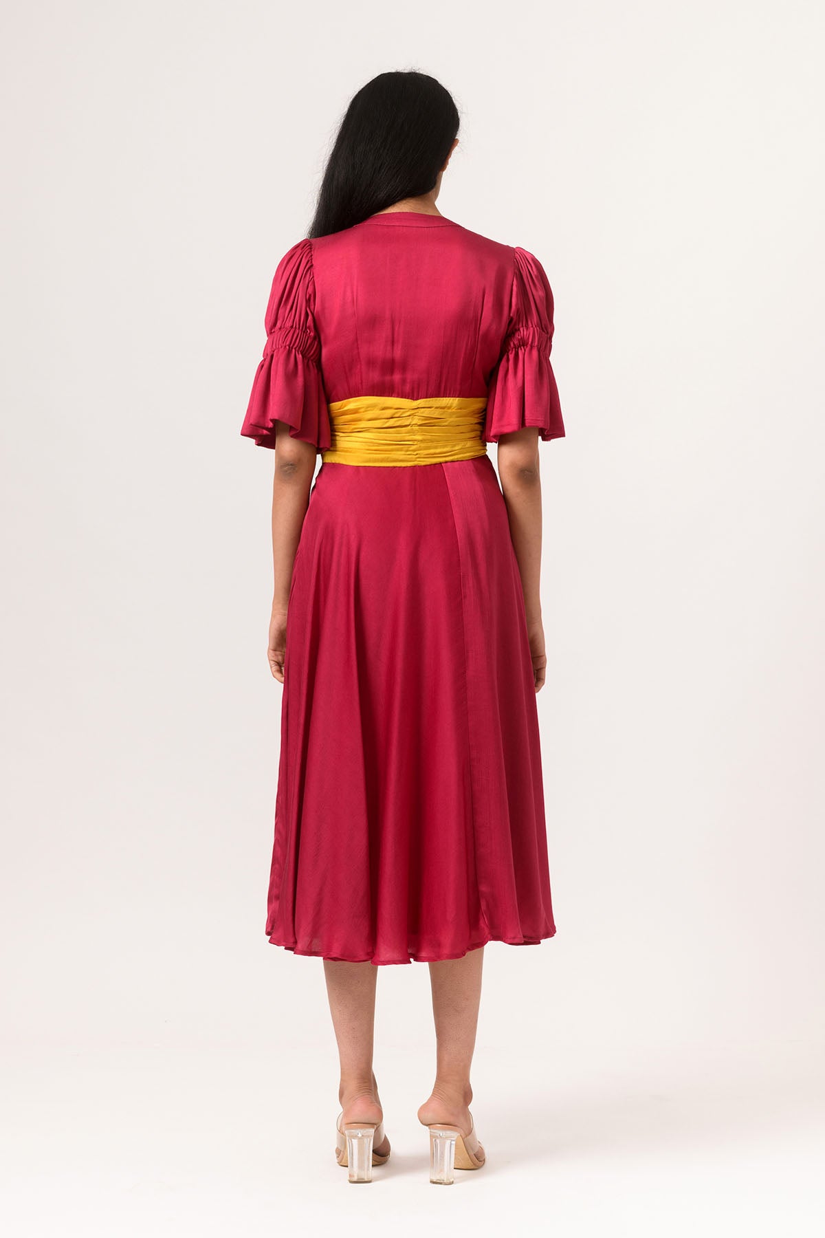 Rouched Colour Block Dress