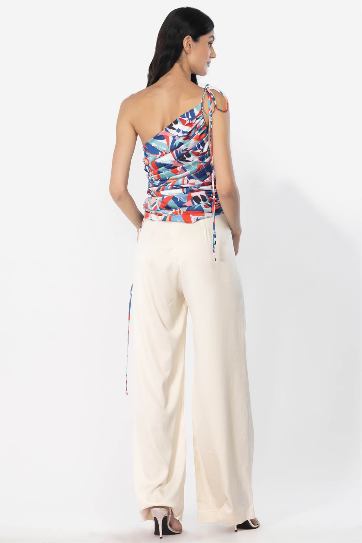 Ruched Printed Top & Pant Set