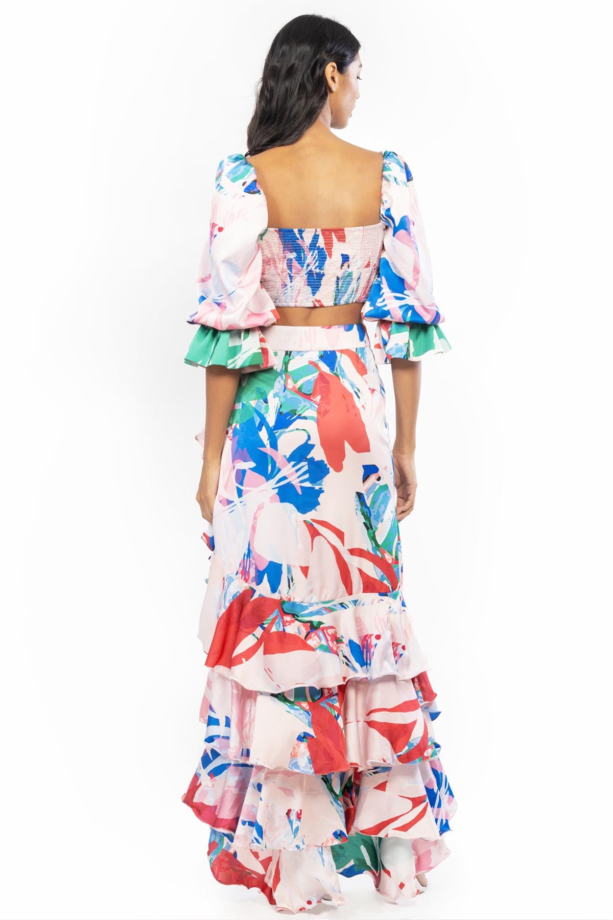 Ruched Top & Skirt Set