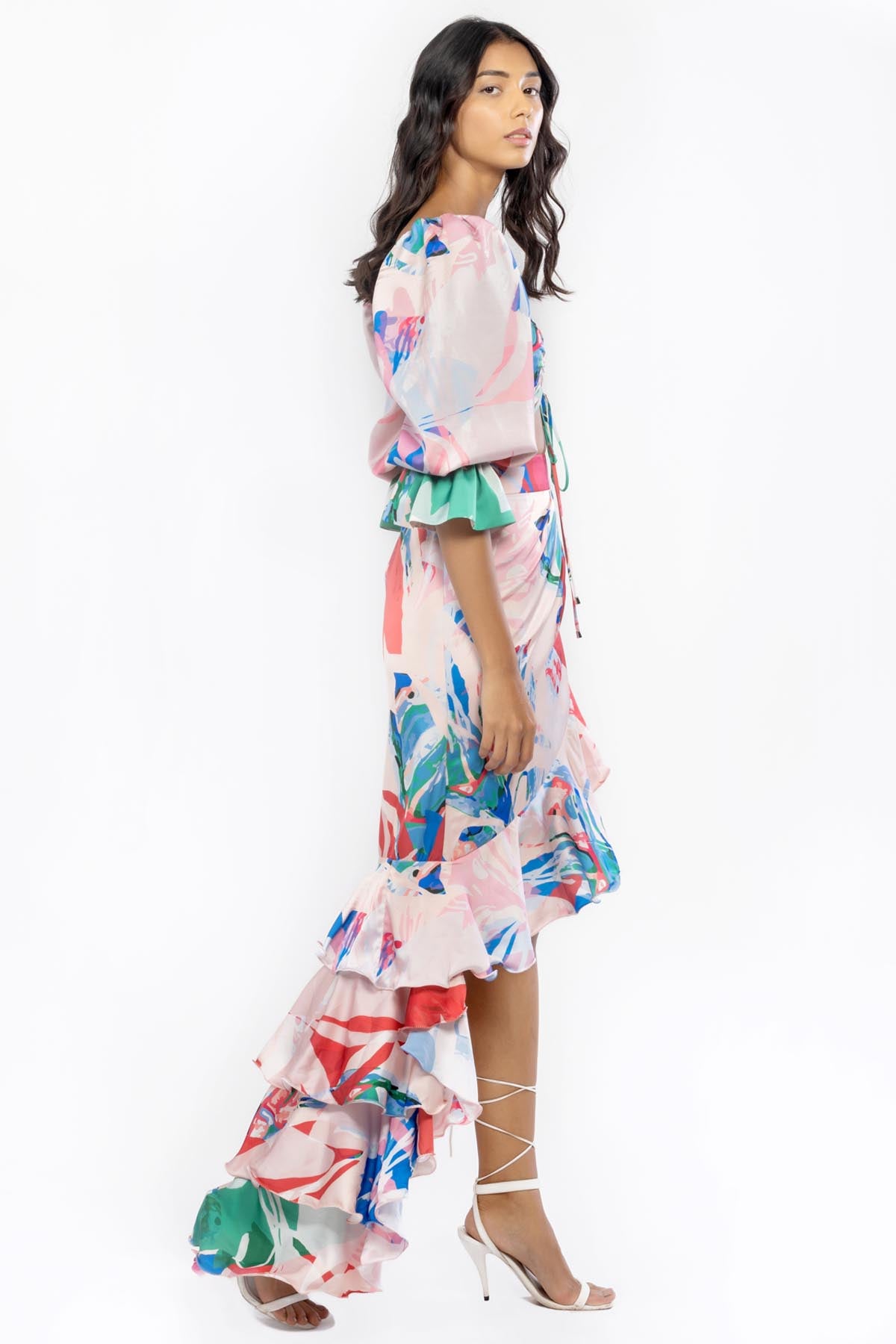 Ruched Top & Skirt Set