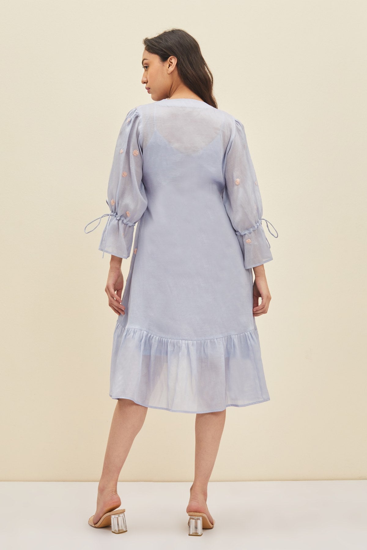 Ruffle Embroidered Dress