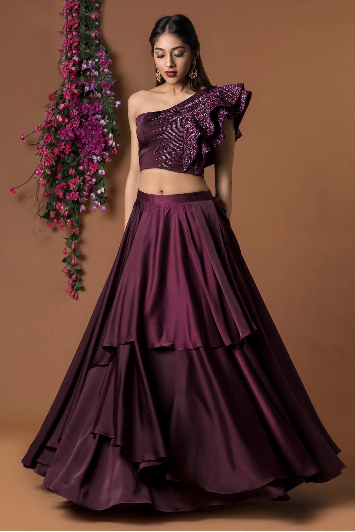 Ruffle Layered Lehenga Set